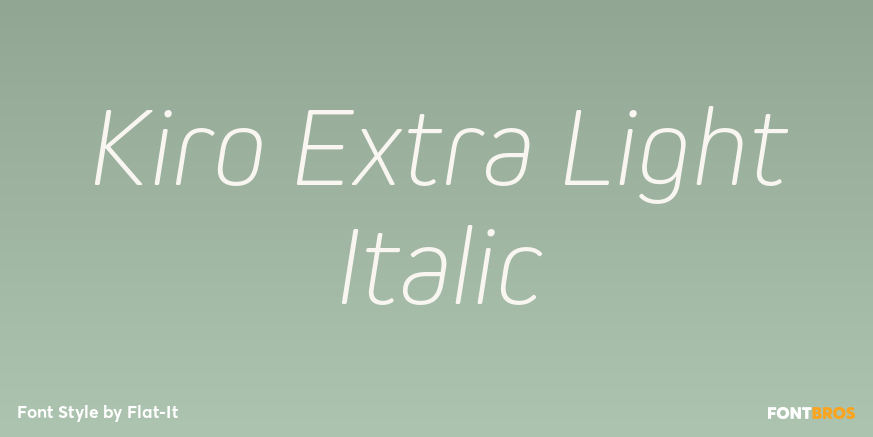 Kiro Extra Light Italic Font Poster #1