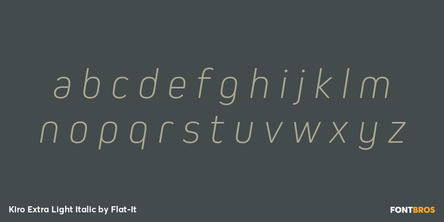 Kiro Extra Light Italic Font Poster #1