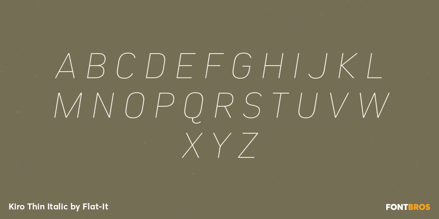 Kiro Thin Italic Font Poster #1