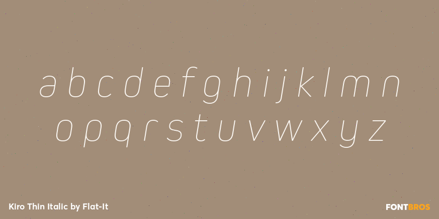 Kiro Thin Italic Font Poster #1