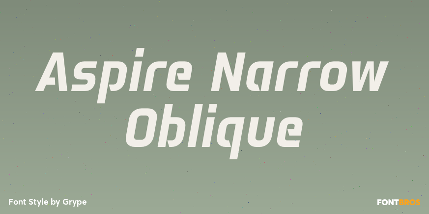 Aspire Narrow Oblique Font Poster #1
