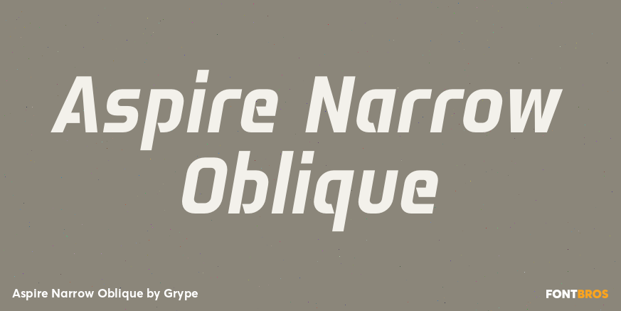 Aspire Narrow Oblique Font Poster #1
