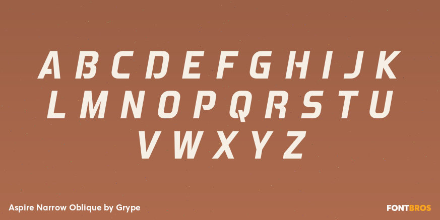 Aspire Narrow Oblique Font Poster #2