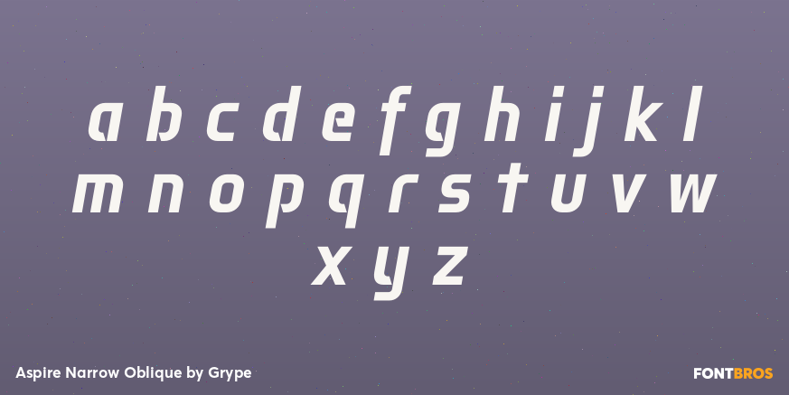 Aspire Narrow Oblique Font Poster #3