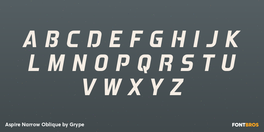 Aspire Narrow Oblique Font Poster #1