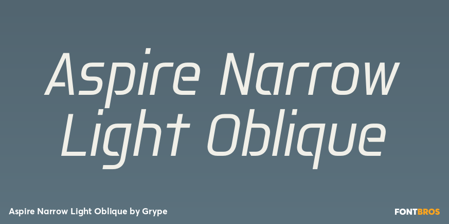 Aspire Narrow Light Oblique Font Poster #1