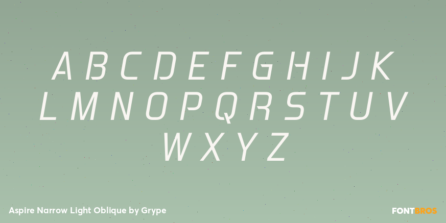 Aspire Narrow Light Oblique Font Poster #2