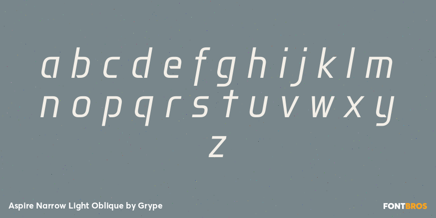 Aspire Narrow Light Oblique Font Poster #3