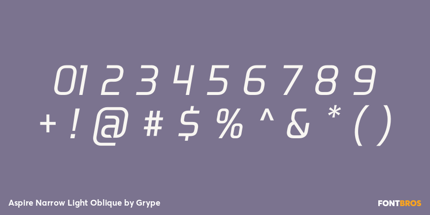 Aspire Narrow Light Oblique Font Poster #4