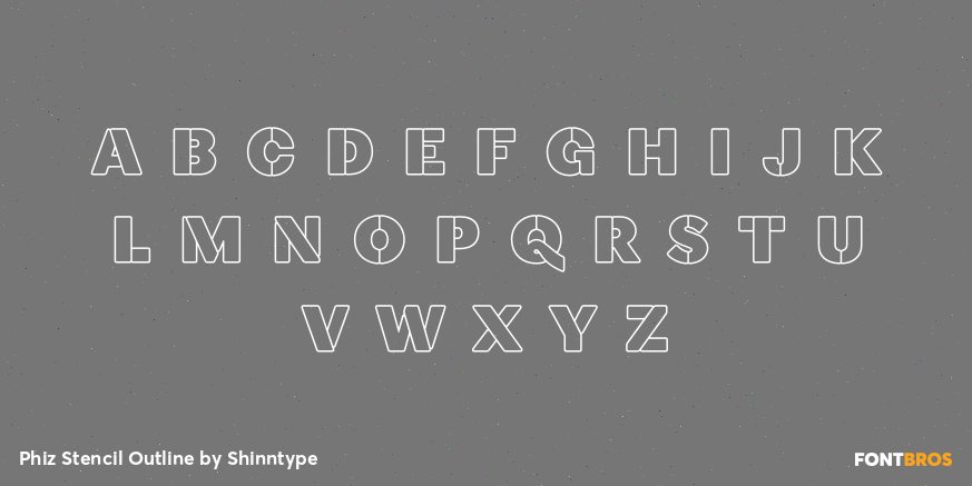 Phiz Stencil Outline Font Poster #3