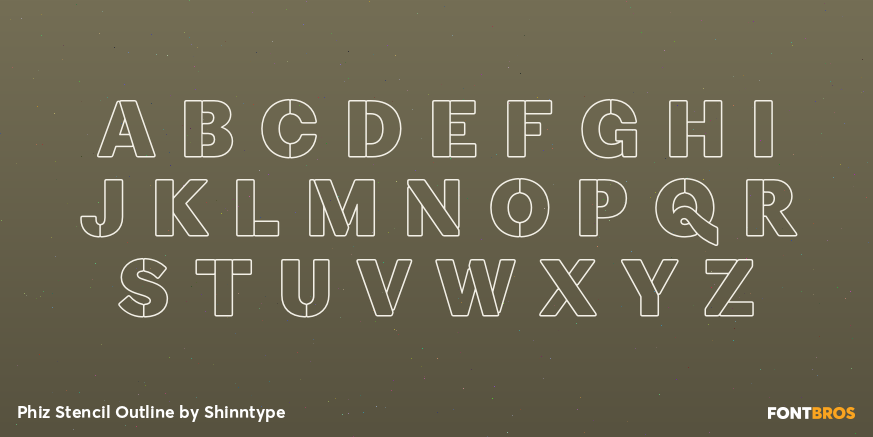 Phiz Stencil Outline Font Poster #1