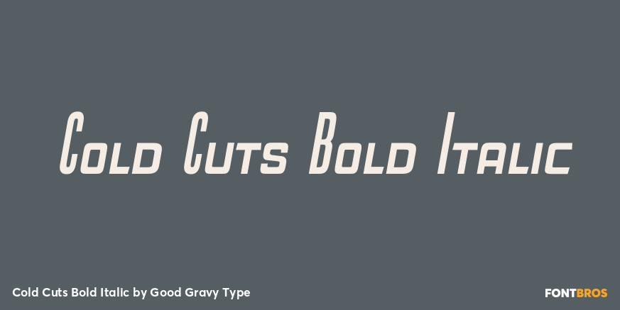 Cold Cuts Bold Italic Font Poster