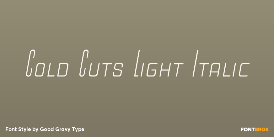 Cold Cuts Light Italic Font Poster