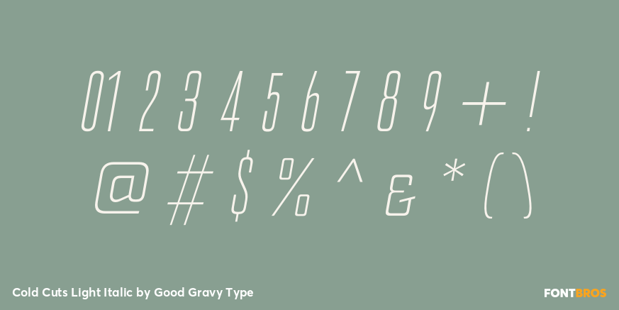 Cold Cuts Light Italic Font Poster #1