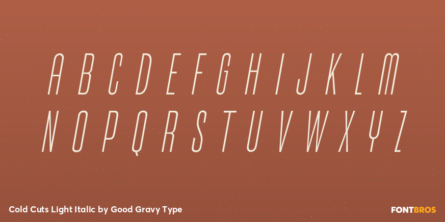 Cold Cuts Light Italic Font Poster #1