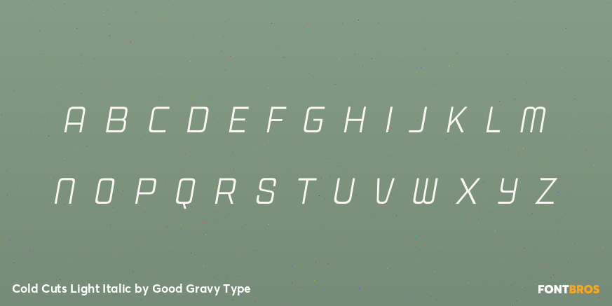 Cold Cuts Light Italic Font Poster #1