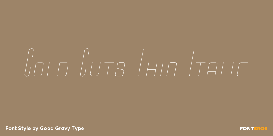 Cold Cuts Thin Italic Font Poster