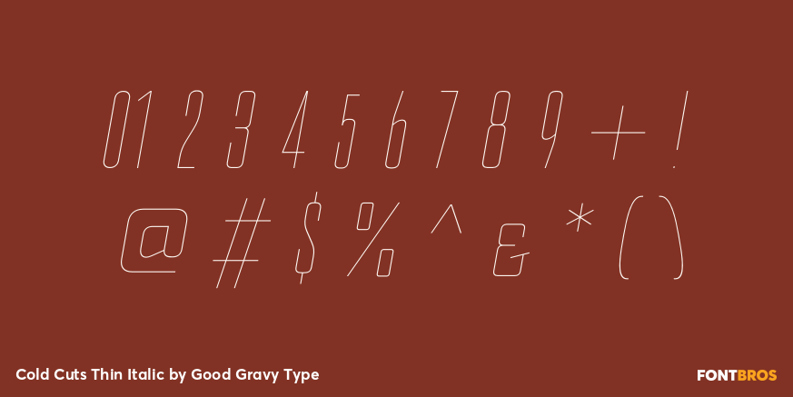 Cold Cuts Thin Italic Font Poster #1