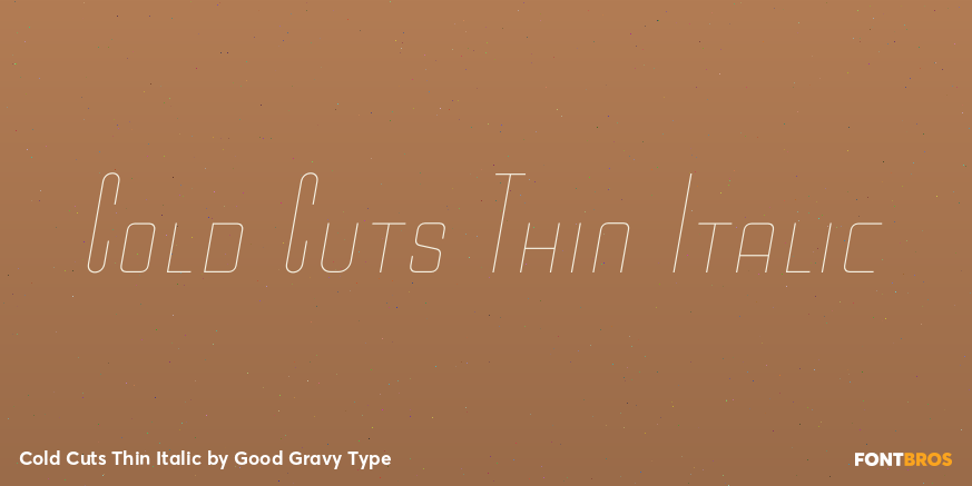Cold Cuts Thin Italic Font Poster