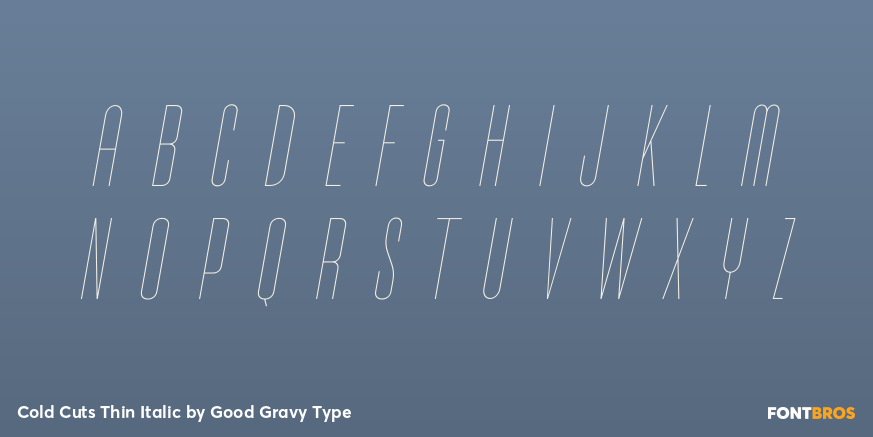 Cold Cuts Thin Italic Font Poster #2