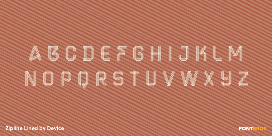 Zipline Lined Font Poster #3