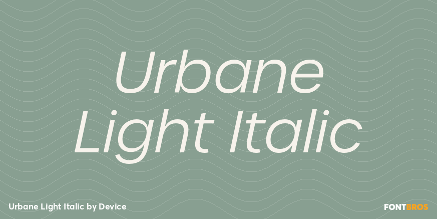 Urbane Light Italic Font Poster #1
