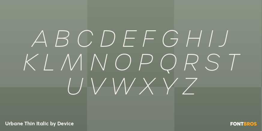 Urbane Thin Italic Font Poster #2