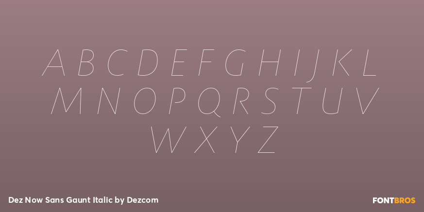 Dez Now Sans Gaunt Italic Font Poster #2