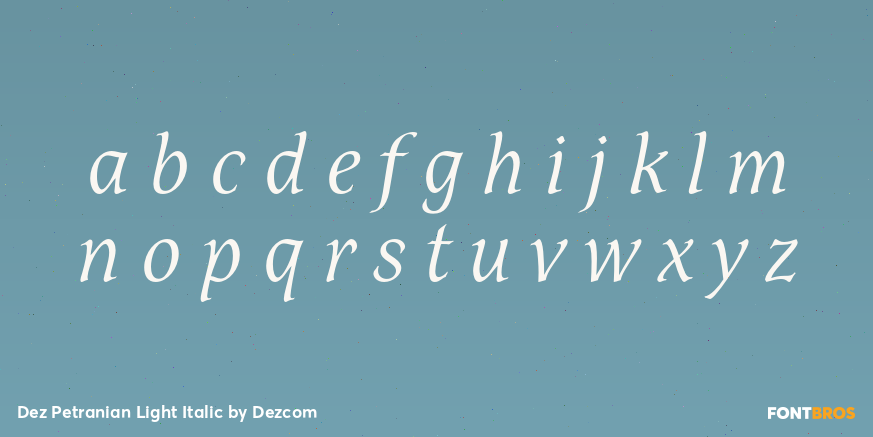 Dez Petranian Light Italic Font Poster #1