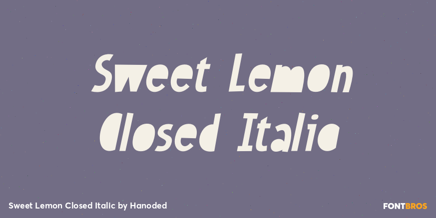 Sweet Lemon Closed Italic Font Poster #1