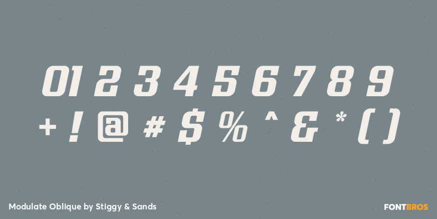 Modulate Oblique Font Poster #4