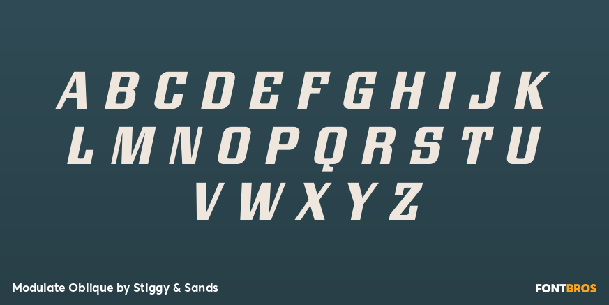 Modulate Oblique Font Poster #1