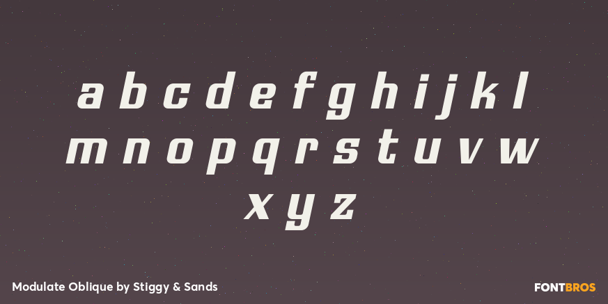 Modulate Oblique Font Poster #1
