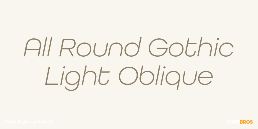 All Round Gothic Light Oblique Poster