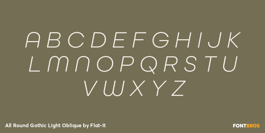 All Round Gothic Light Oblique Font Poster #1