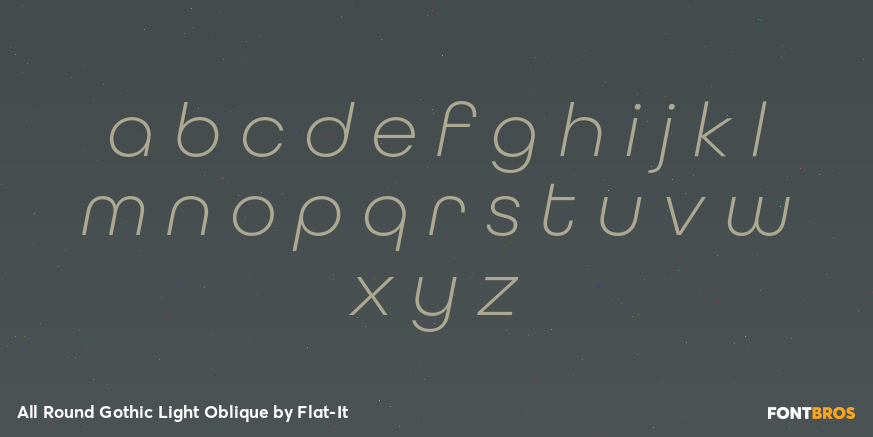All Round Gothic Light Oblique Font Poster #1