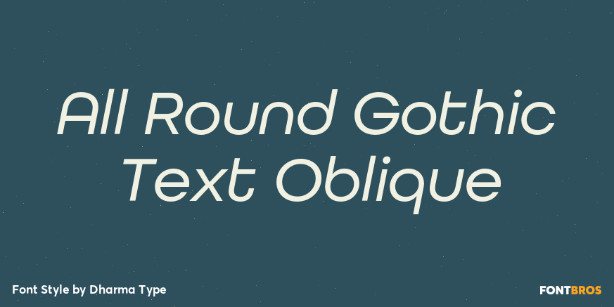 All Round Gothic Text Oblique Poster