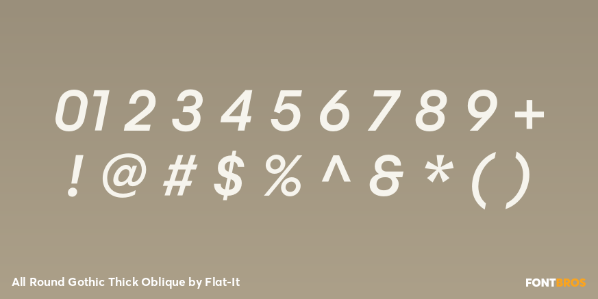 All Round Gothic Thick Oblique Font Poster #1