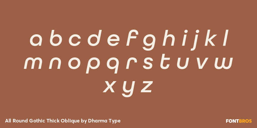 All Round Gothic Thick Oblique Font Poster #3