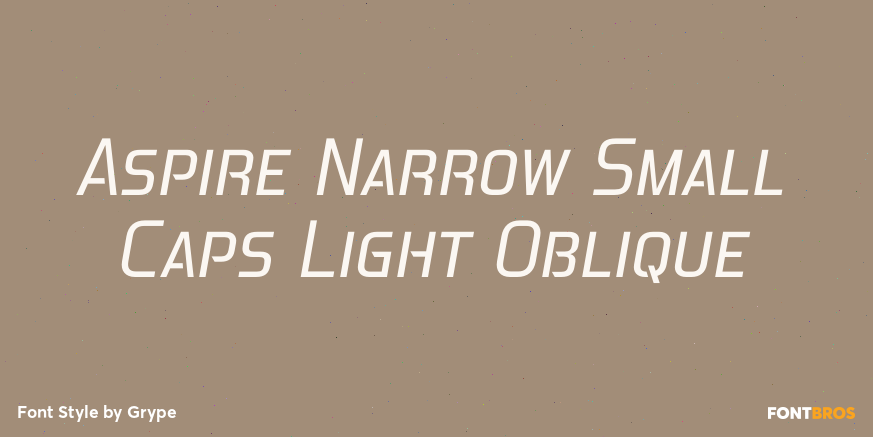 Aspire Narrow Small Caps Light Oblique Font Poster #1