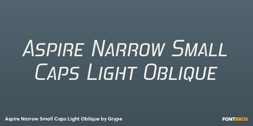 Aspire Narrow Small Caps Light Oblique Font Poster #1