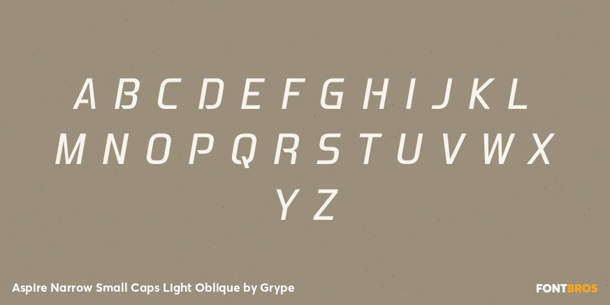 Aspire Narrow Small Caps Light Oblique Font Poster #3