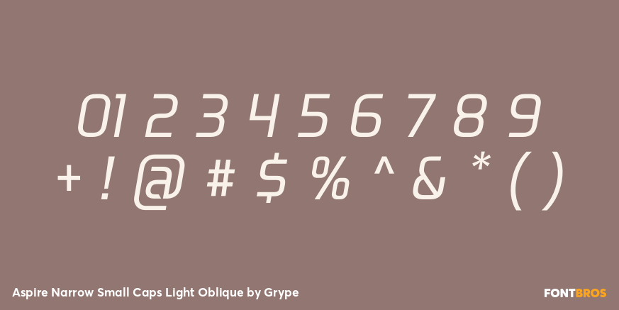 Aspire Narrow Small Caps Light Oblique Font Poster #4