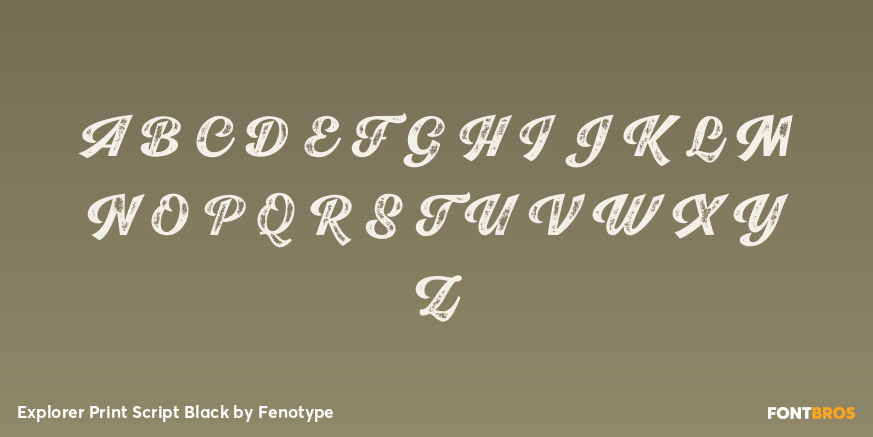 Explorer Print Script Black Font Poster #2