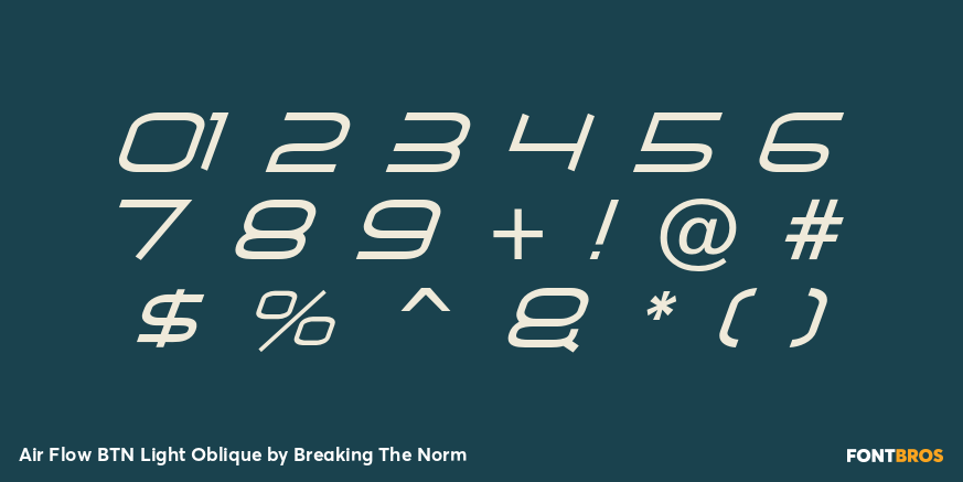 Air Flow BTN Light Oblique Font Poster #1