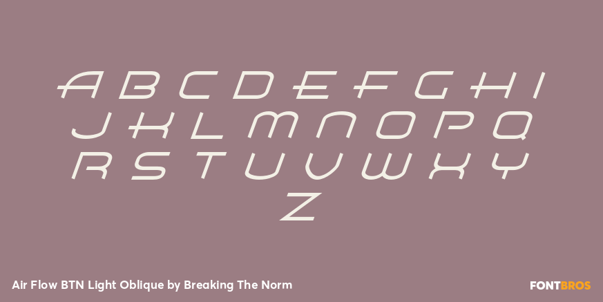 Air Flow BTN Light Oblique Font Poster #2