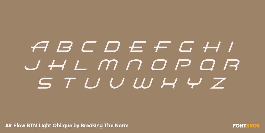 Air Flow BTN Light Oblique Font Poster #3