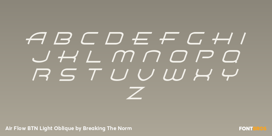 Air Flow BTN Light Oblique Font Poster #1