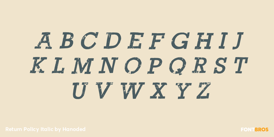 Return Policy Italic Font Poster #2
