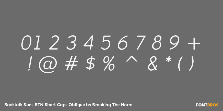 Backtalk Sans BTN Short Caps Oblique Font Poster #1